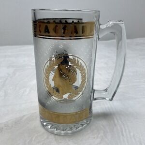 Vintage Caesar's Palace Heavy Glass Beer Stein Mug Frosted Bar Display Casino